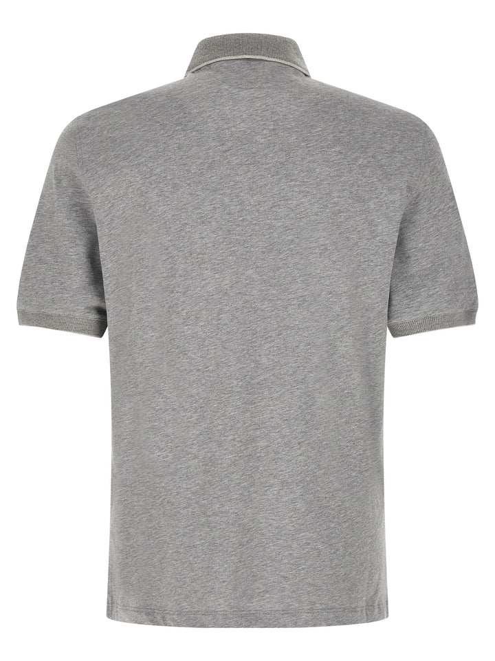 Brunello Cucinelli Stretch Jersey  Shirt Polo - Gray | f956e82ff2d148e08944c73b87f4c1fb7305806c