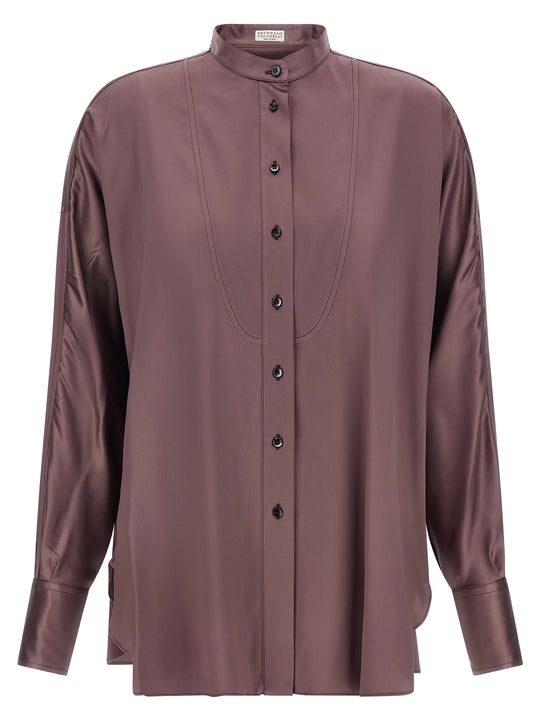 Korean Collar Shirt Shirt And Blouse Purple