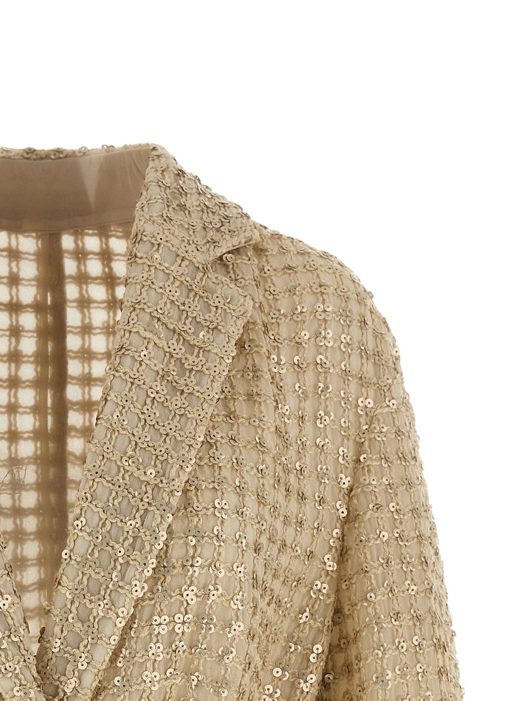 Brunello Cucinelli Dazzling Net Embroidery Sweaters and Cardigans - Beige | eb37651dc89edd45ceddc17575c9bac905a83aa7
