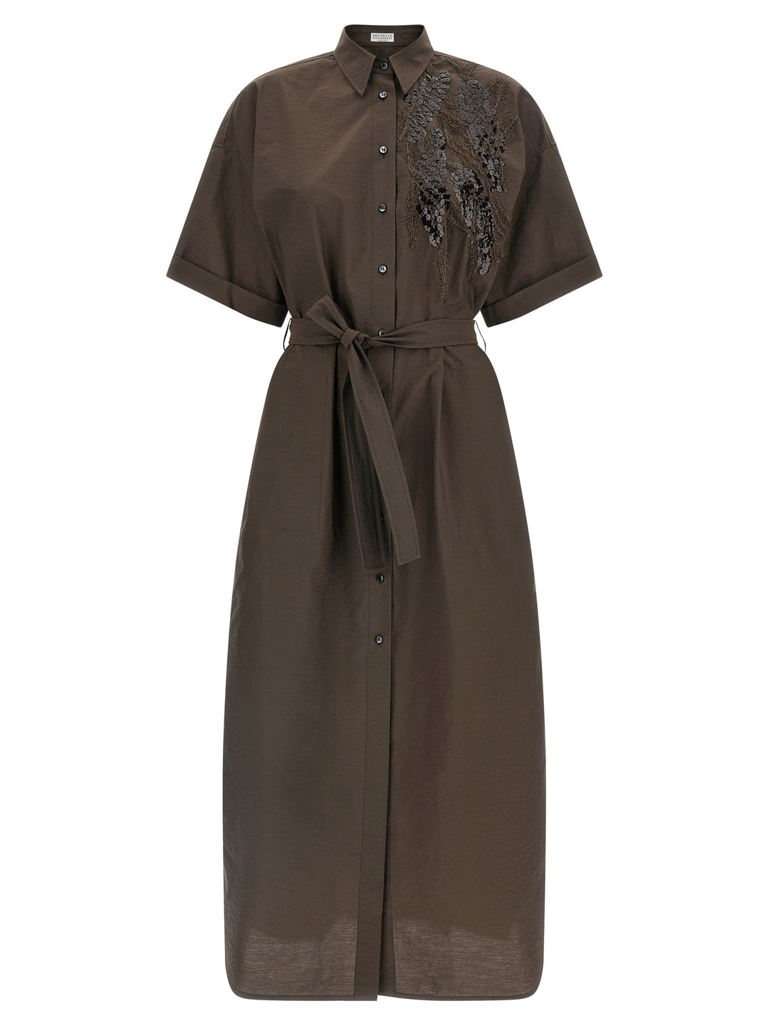 Brunello Cucinelli Dazzling Seabed Embroidery Dresses - Brown | 760b2e5c002d049e95ad95805c333753d5136e89