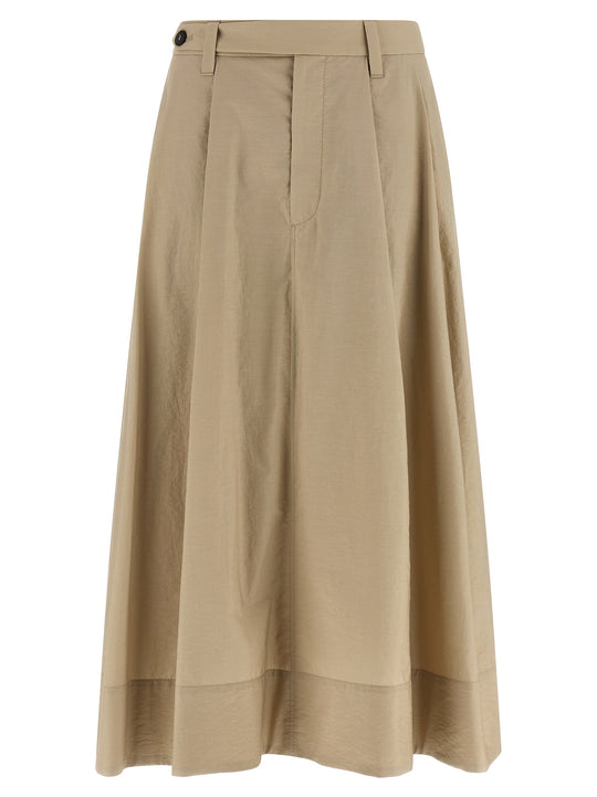 Cotton Skirt Skirts Beige
