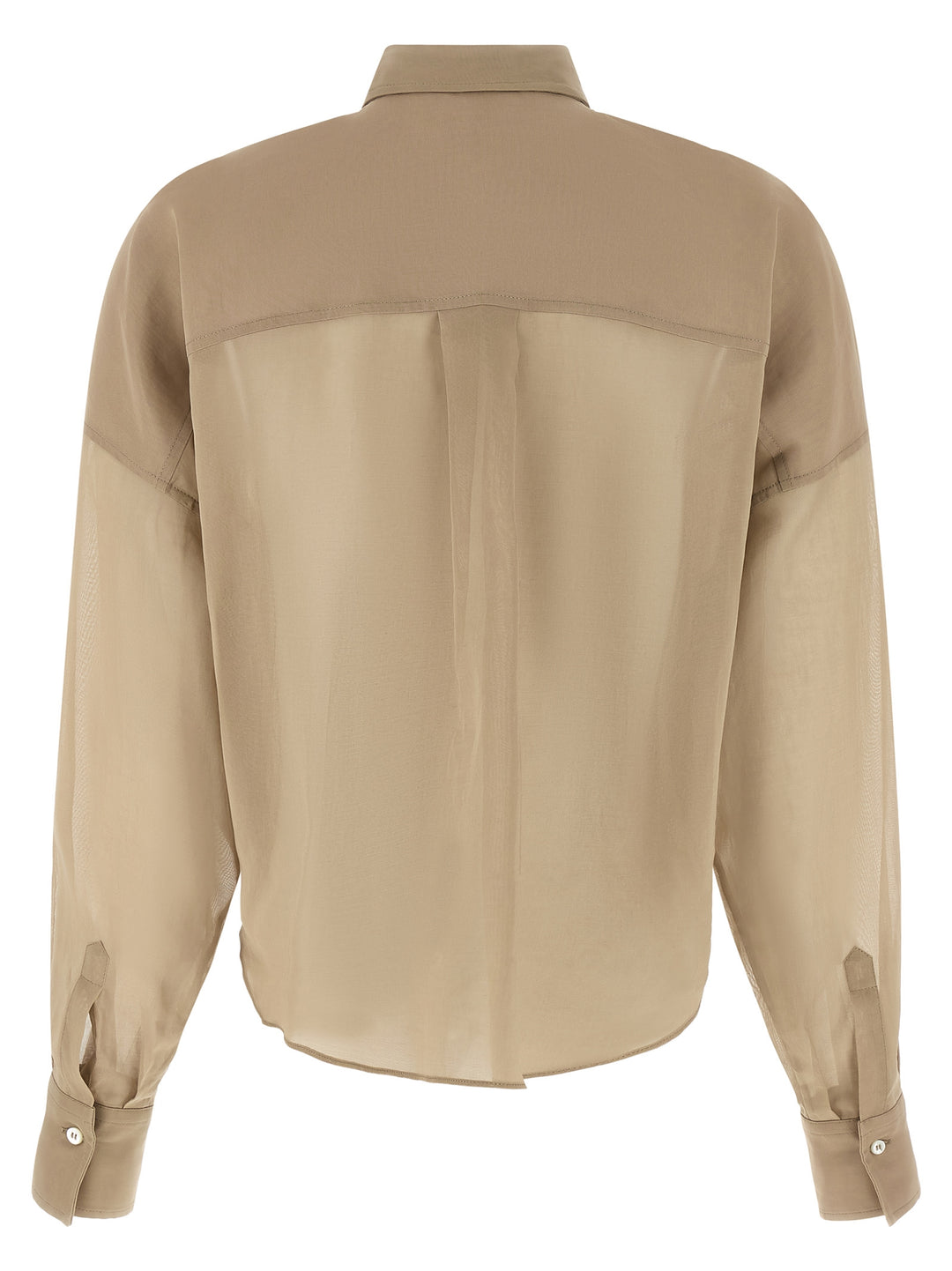 Brunello Cucinelli Taffeta Shirt Shirt and Blouse - Beige | 0a31d746c4e17fa601d3ccafe7d8378cdc628fa4