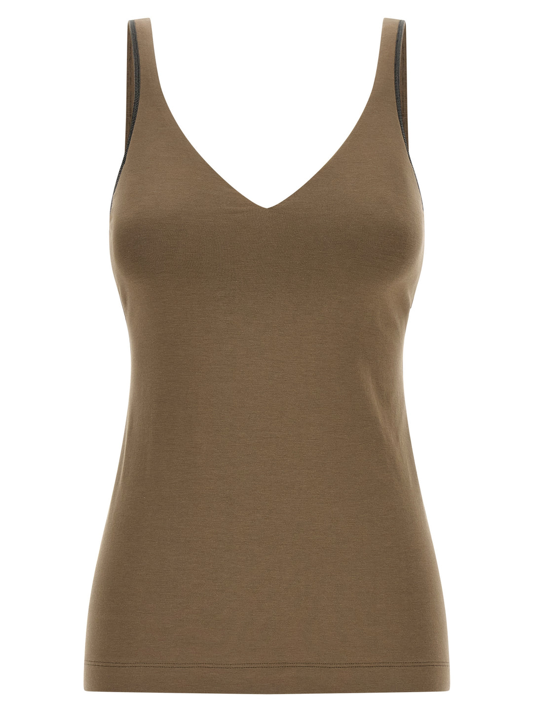 Brunello Cucinelli Shiny Straps Tops - Beige | db99acdc10e14a2f1e5b44d93b4143a711070a0f