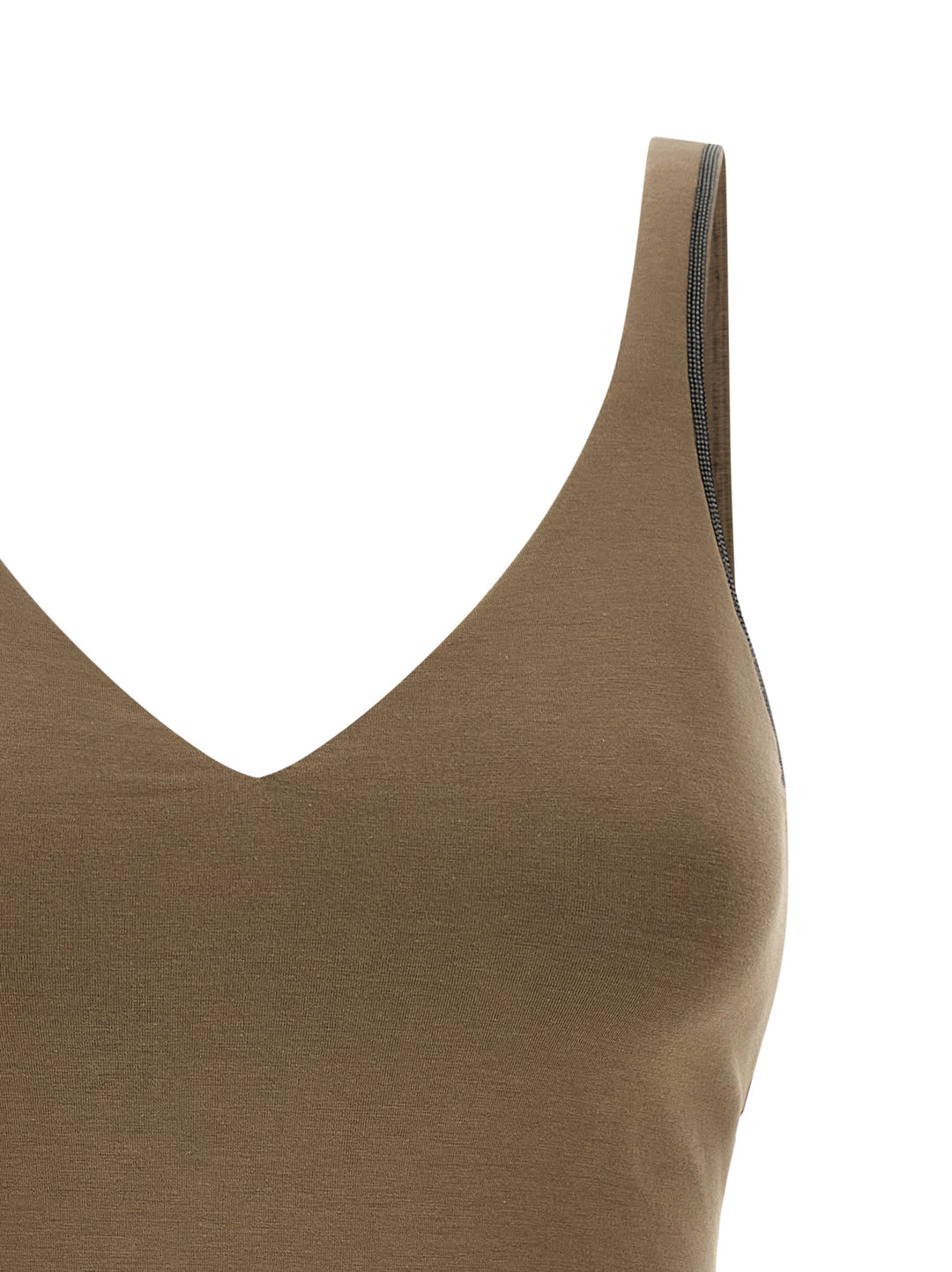 Brunello Cucinelli Shiny Straps Tops - Beige | 33218a5a1b2a728e3df4d93963b97dc8b475d0d0