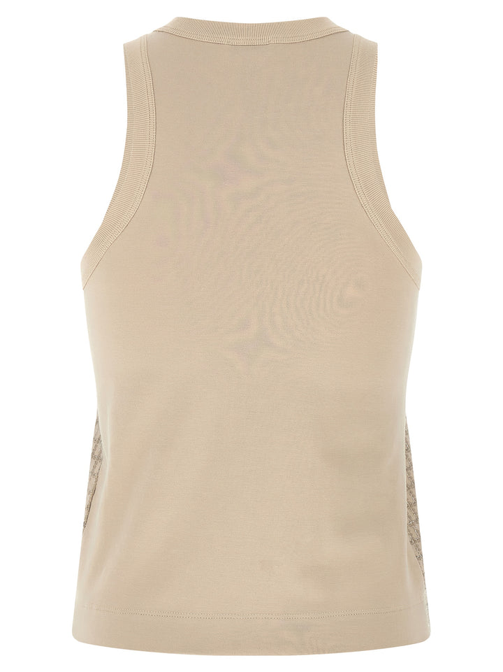 Brunello Cucinelli Dazzling Check Embroidery Tops - Beige | bd5ae94b3cacc0830e4e99de5b1eb9a4979f7c65