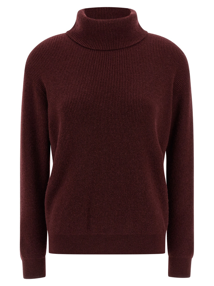 Brunello Cucinelli English Coast Turtleneck Sweater Sweaters and Cardigans - Bordeaux | 731a73db25da12b6ebd6cd4c864a559cea522fdd