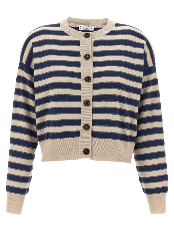 Brunello Cucinelli Sparkling Stripes Sweaters and Cardigans - Multicolor | 53c7956c4f135829c0e5a097f1de7a7ccb276a5e