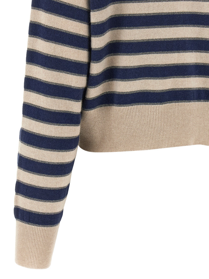 Brunello Cucinelli Sparkling Stripes Sweaters and Cardigans - Multicolor | 2203304bf0a7c7586d876c629f09ee066dbe419f