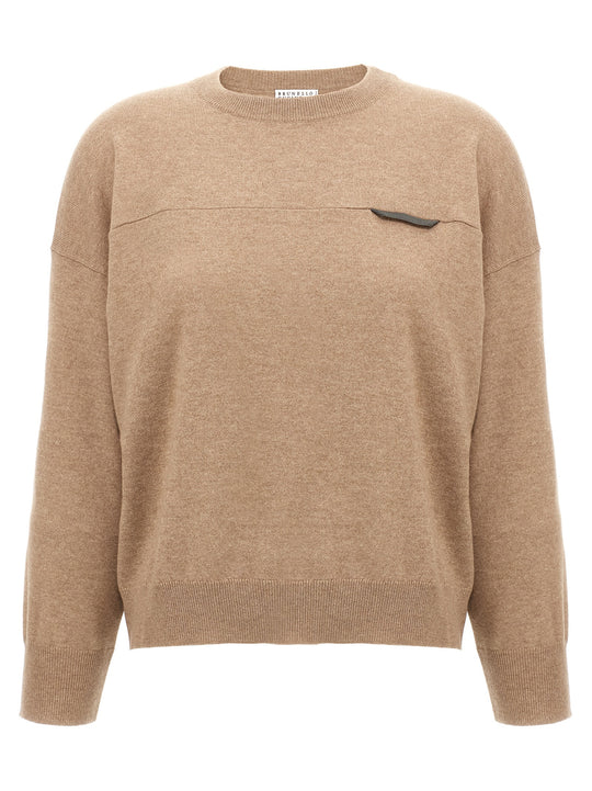 Monile Crop Sweater Sweaters And Cardigans Beige