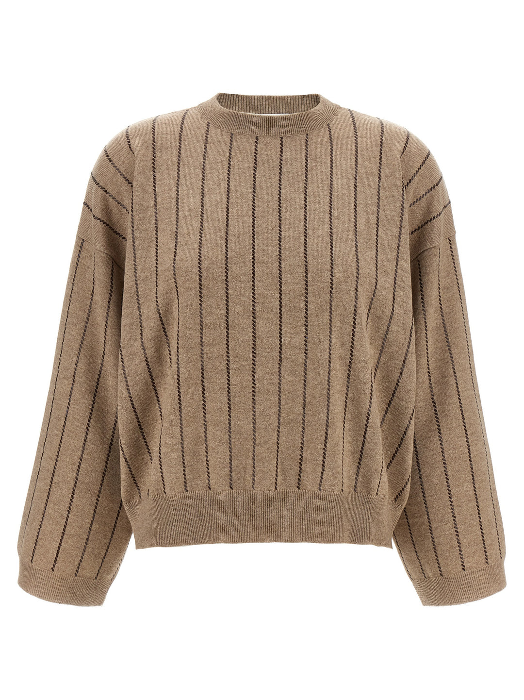 Brunello Cucinelli Sequin Cashmere Sweater Sweaters and Cardigans - Beige | f9f5ec98dfad7916f657a2c385a421598fcbc8d8
