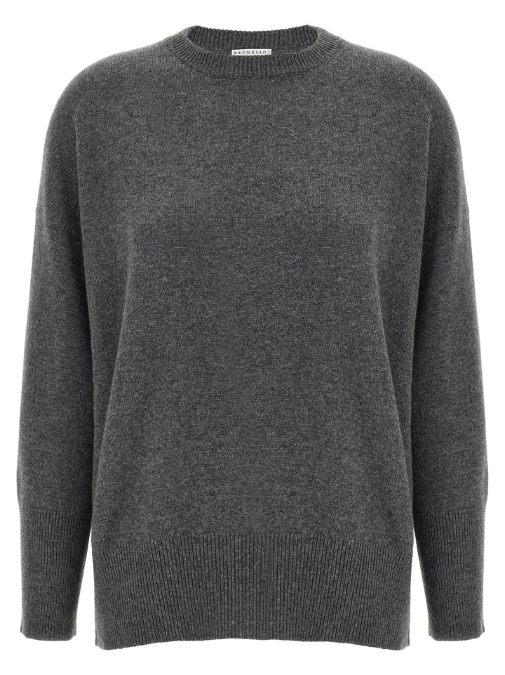 Brunello Cucinelli Monile Cashmere Sweater Sweaters and Cardigans - Gray | e4b5823a7b311b01e93541614c3d3eaa1471cfae
