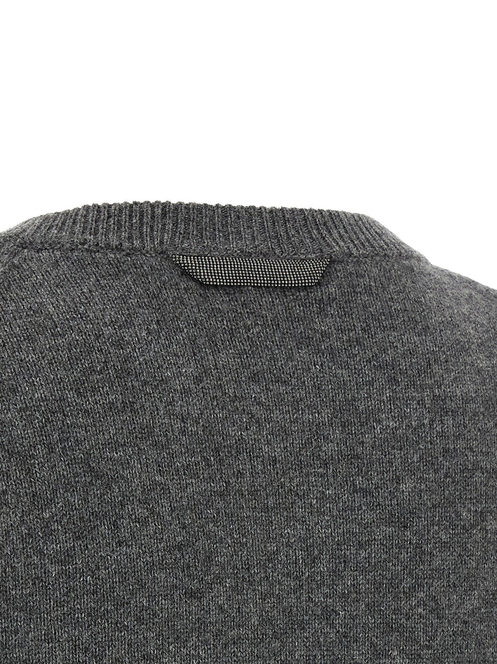 Brunello Cucinelli Monile Cashmere Sweater Sweaters and Cardigans - Gray | cbf78baec6c08df12319f1e7d0de5653770b25d3
