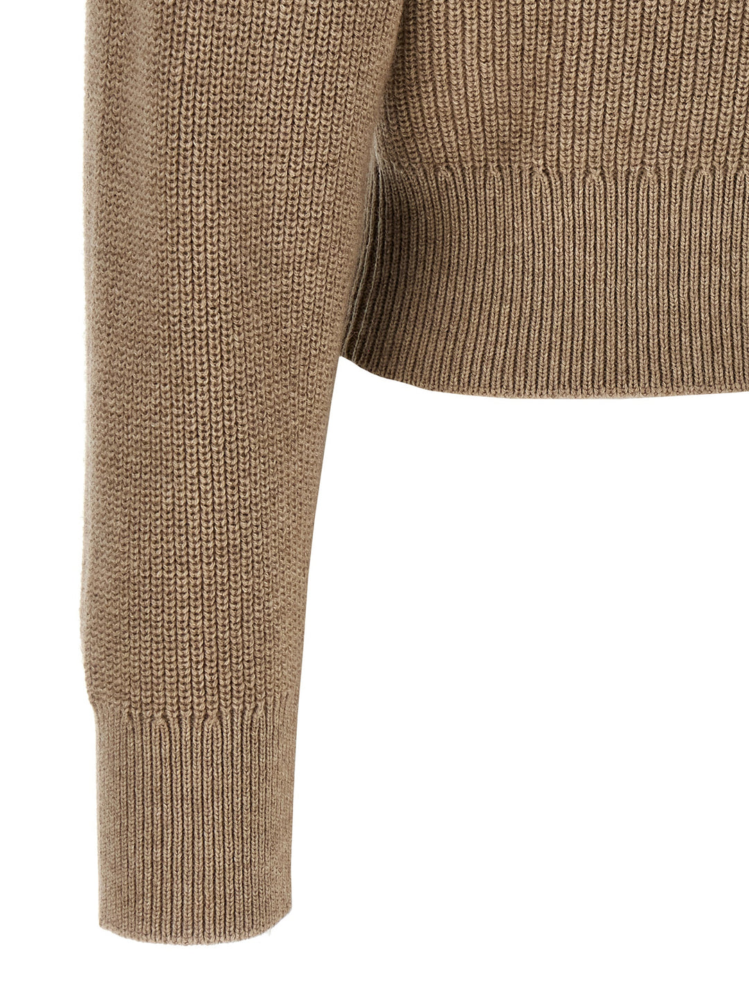 Brunello Cucinelli Shiny Flap Detail Sweaters and Cardigans - Beige | 2fc72862cbad812f6d1d4d89f4bd4b684d11e863