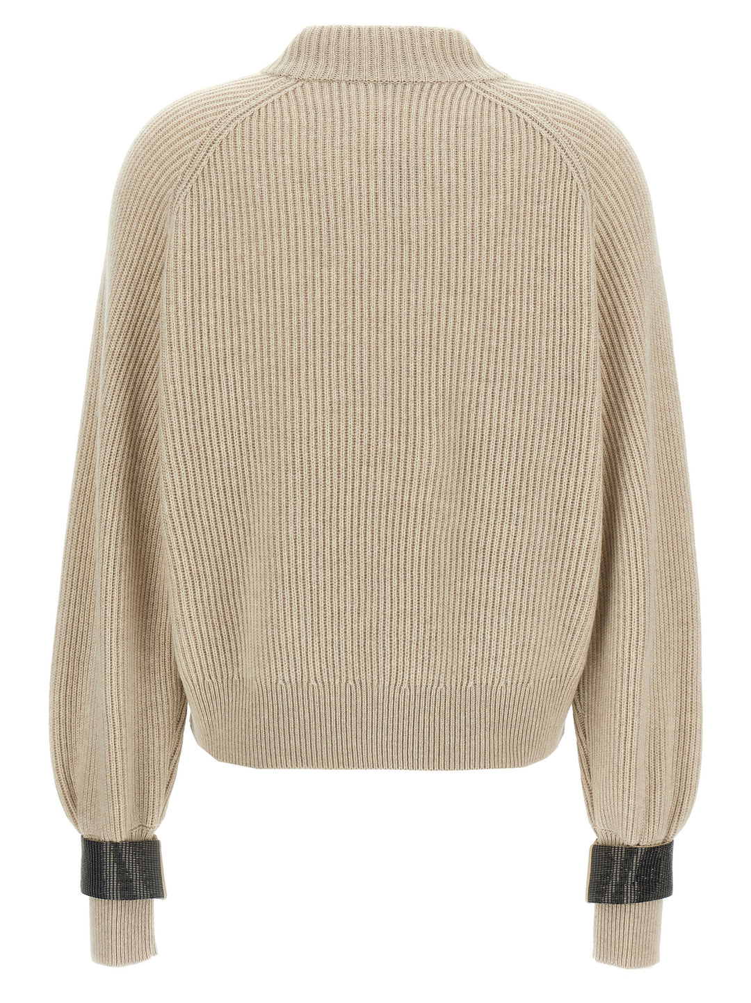 Brunello Cucinelli Monile Cuffs Sweater Sweaters and Cardigans - Beige | 5b4816b90c2ebc763e323bf83dd00582158d9aed