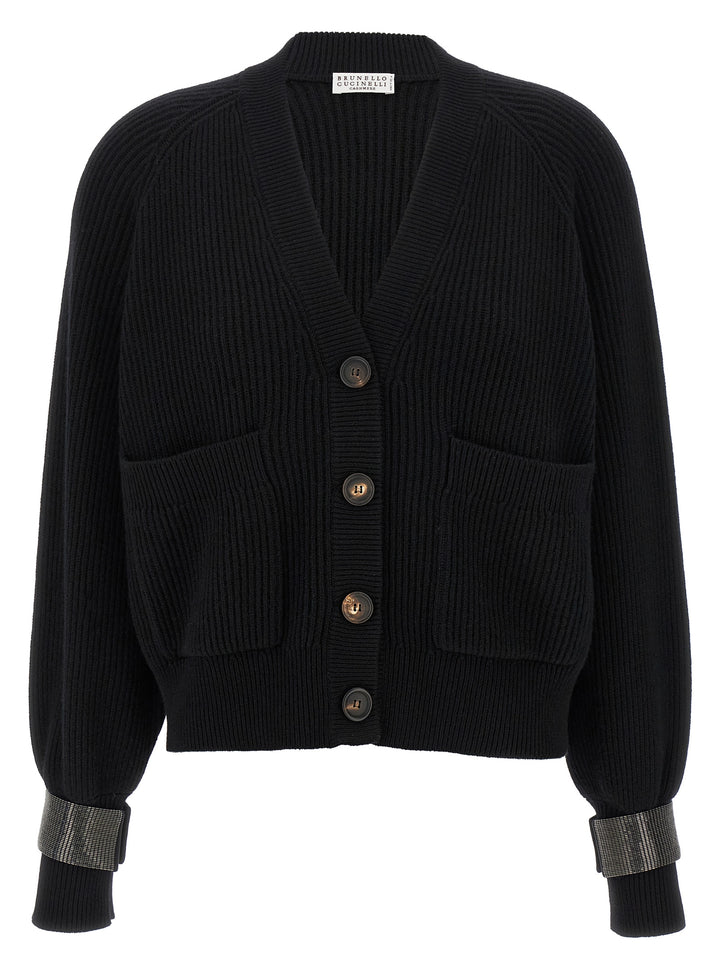 Brunello Cucinelli Monile Cuff Cardigan Sweaters and Cardigans - Black | cd901fdaeff6c77f08f15b85216d48920a4e5d41