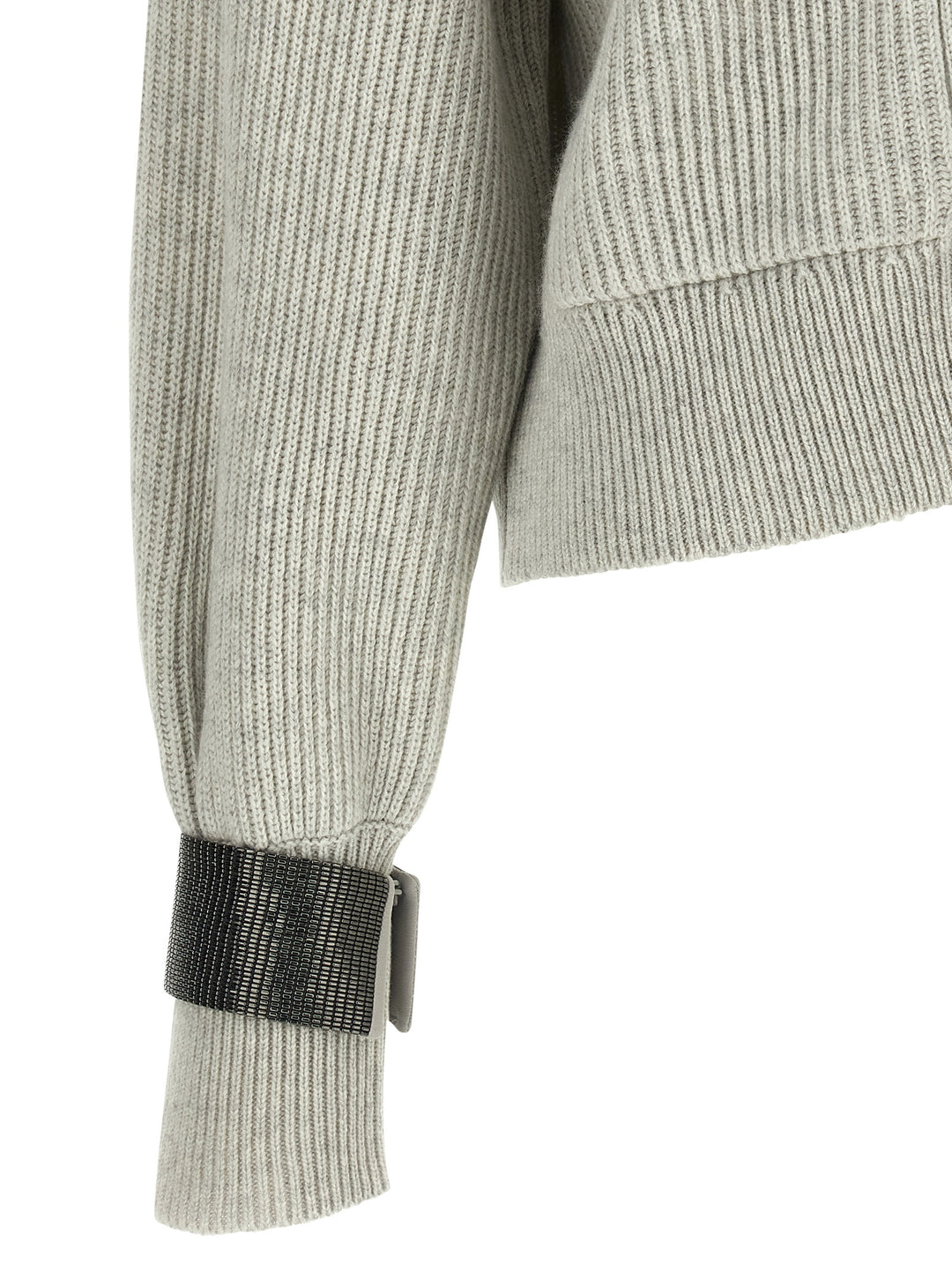 Brunello Cucinelli Monile Cuff Cardigan Sweaters and Cardigans - Gray | 6e13bd357730f3034d098f41437baef75b39c0d7