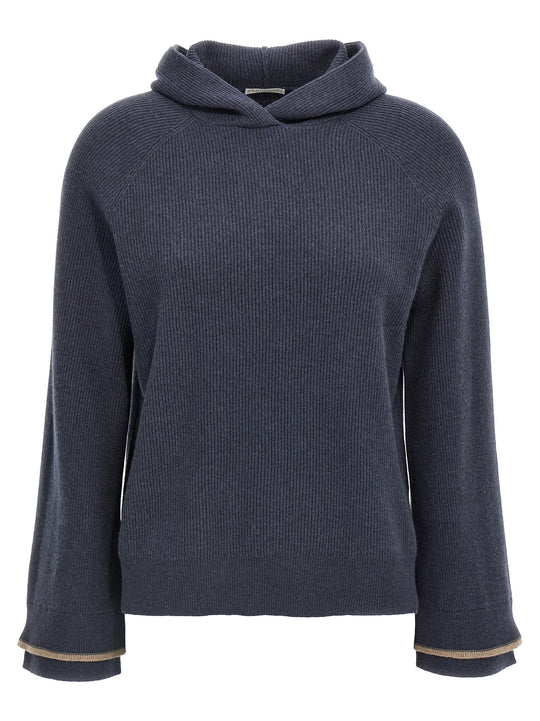 Hooded Sweater Sweaters And Cardigans Blue