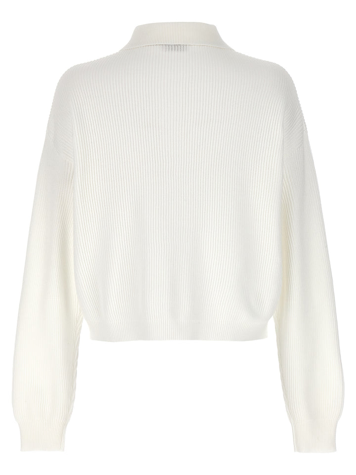 Brunello Cucinelli English Rib  Shirt Polo - White | 7ebe078a75557d56083ce5de2fd72f26cc54ed06