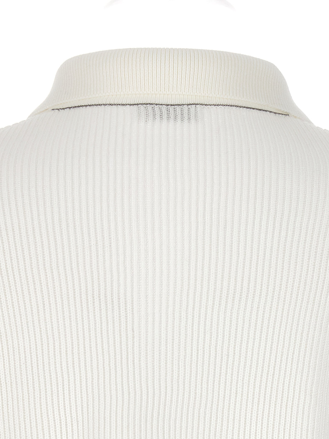 Brunello Cucinelli English Rib  Shirt Polo - White | edd277b4cfd9e6a647a3c2c196ad289fecfe3da9