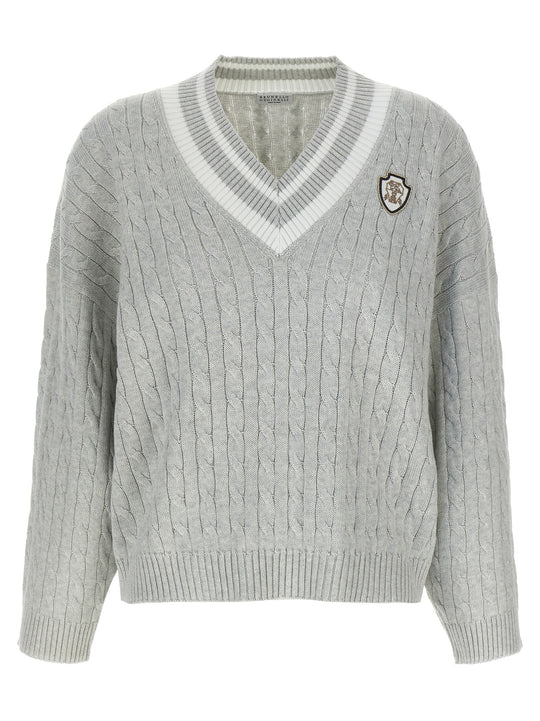 Cotton Cable Knit Sweater Sweaters And Cardigans Gray