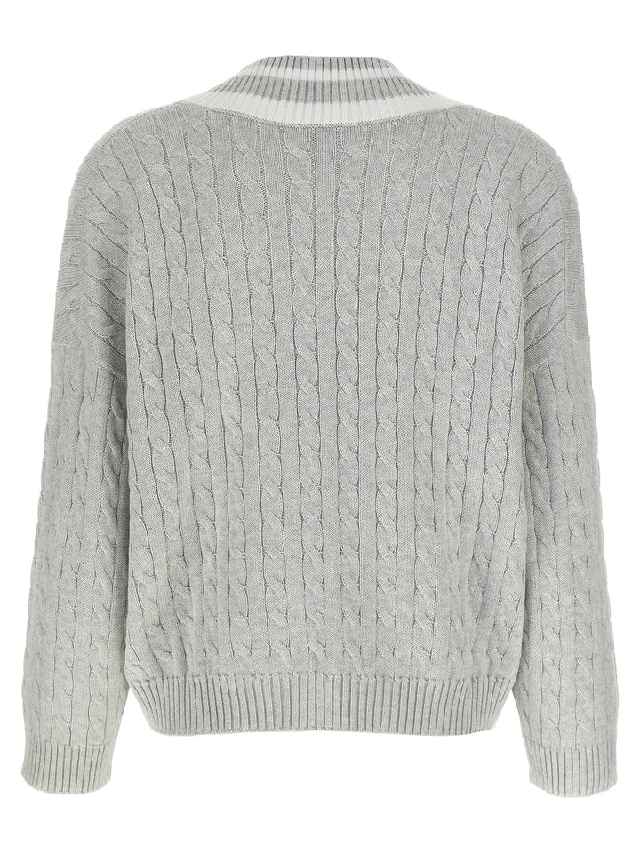 Brunello Cucinelli Cotton Cable Knit Sweater Sweaters and Cardigans - Gray | 6c7fb285afe7cc22175c1fdcffc1b82d441d1e1c