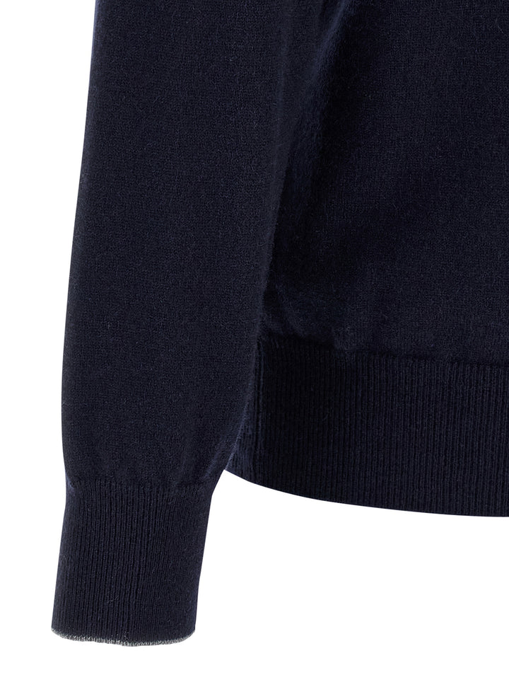 Brunello Cucinelli Cashmere Sweater Sweaters and Cardigans - Blue | 1b217e4651ce6b719dbfb877ee2f801de30821d2
