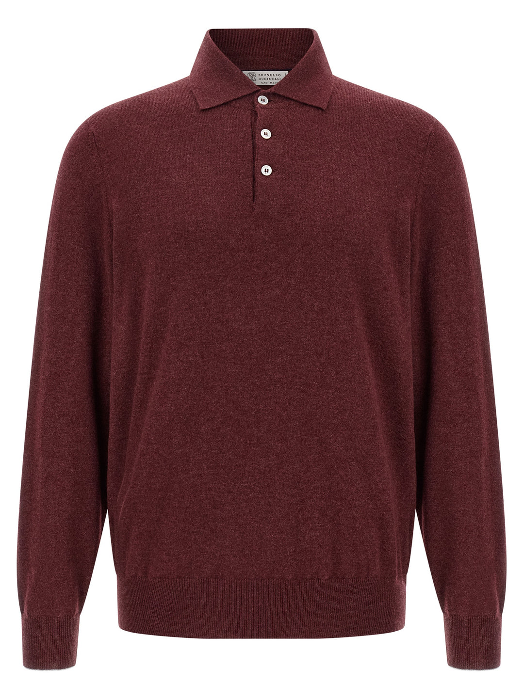 Brunello Cucinelli Cashmere  Shirt Polo - Bordeaux | 3ab67c260379b22a2c698bbb3d04eac28f38deb3