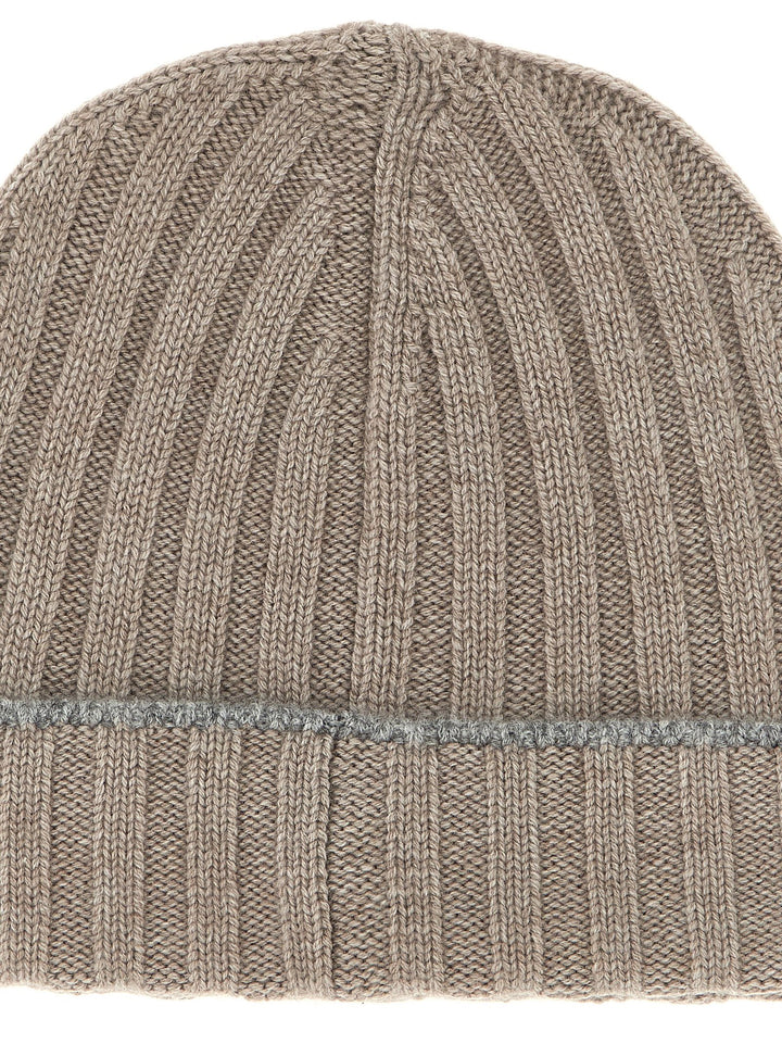 Brunello Cucinelli Cashmere Turn-Up Beanie Hats - Beige | 19b98bcca1f212e650281570261a9425dd7925ed
