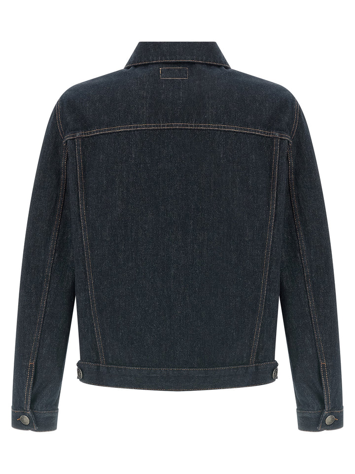 Brunello Cucinelli Denim Jacket Puffer Jackets - Blue | 7442185fdf45701c28c525f5ddbb86ae04f22ecc