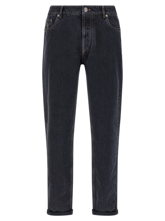 Garment-Dyed Jeans Gray