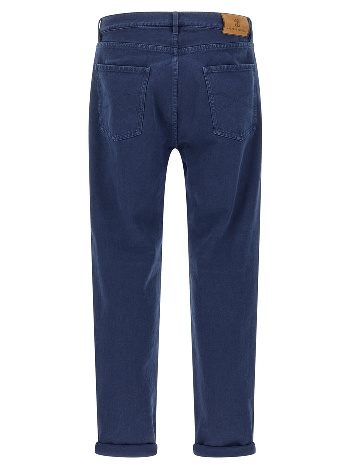 Brunello Cucinelli Garment-Dyed Denim Jeans - Blue | 27f61bf2ccc9f8147d36d6680d94fad2d21c2bd6