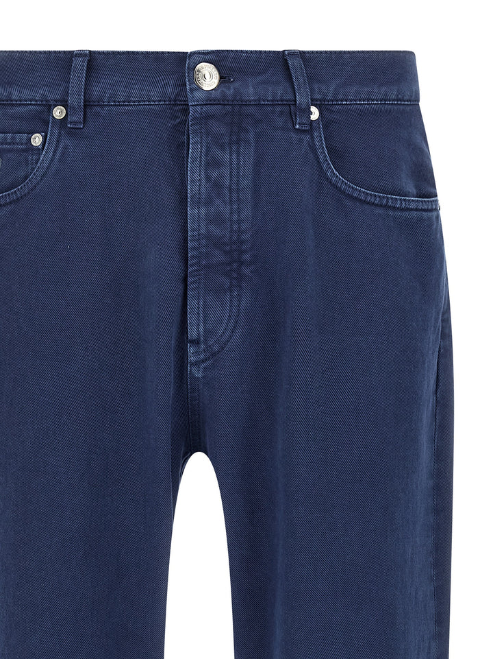 Brunello Cucinelli Garment-Dyed Denim Jeans - Blue | 8847f43a81e8308379a2d6b792a53c9f3beccb5c