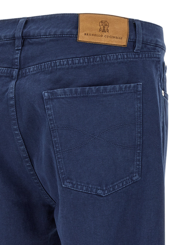 Brunello Cucinelli Garment-Dyed Denim Jeans - Blue | 649542949e22774b8a93934de80433b60827098d