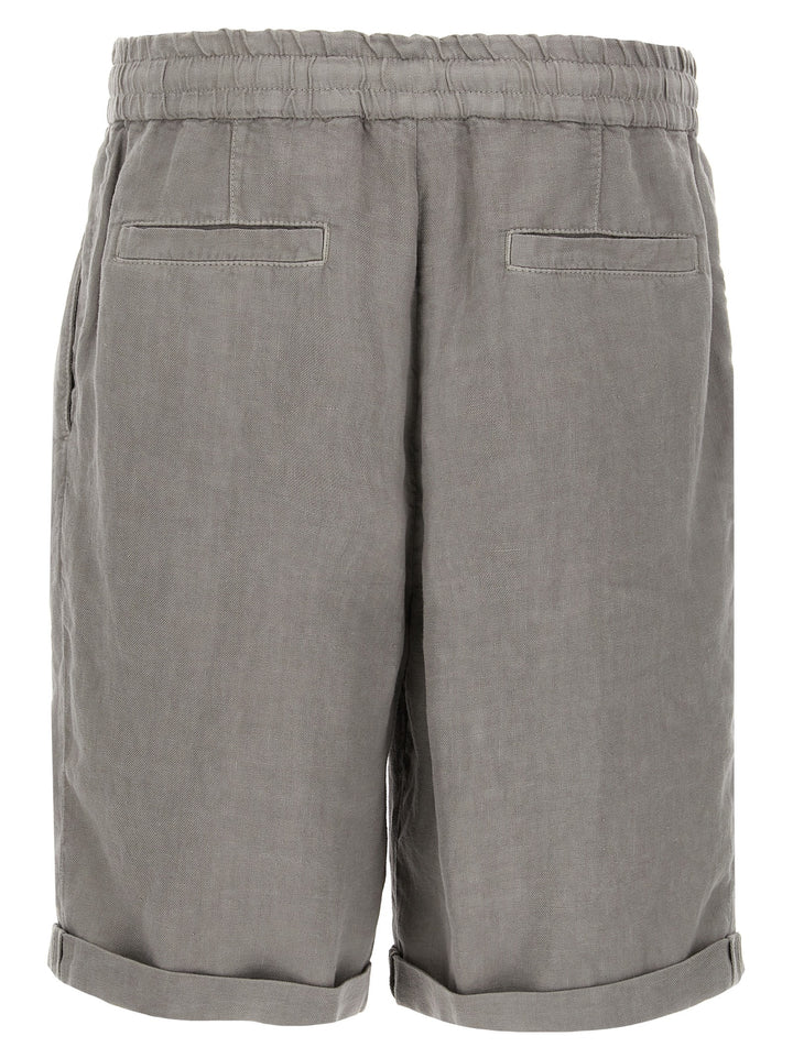 Brunello Cucinelli Linen Bermuda Shorts Bermuda and Short - Gray | 417d8e07d4e2867fbe28ebcdb3104149da30e7a7