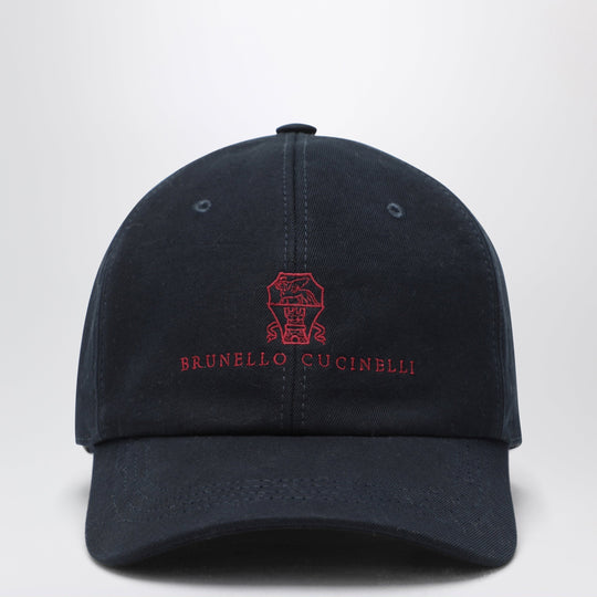 Navy Blue Baseball Cap In Cotton