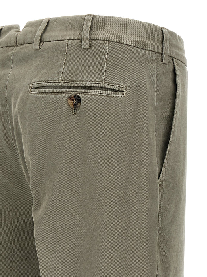 Brunello Cucinelli Cotton Trousers Pants - Green | f3a2a93bf54aa9bfaa6ba7cad6a7eccd02f1bfa5