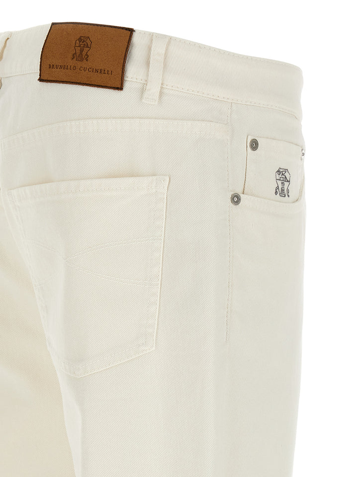 Brunello Cucinelli Traditional Fit Jeans - White | c37bfc2e634aa7783ffb20a70418020df6bb68ca