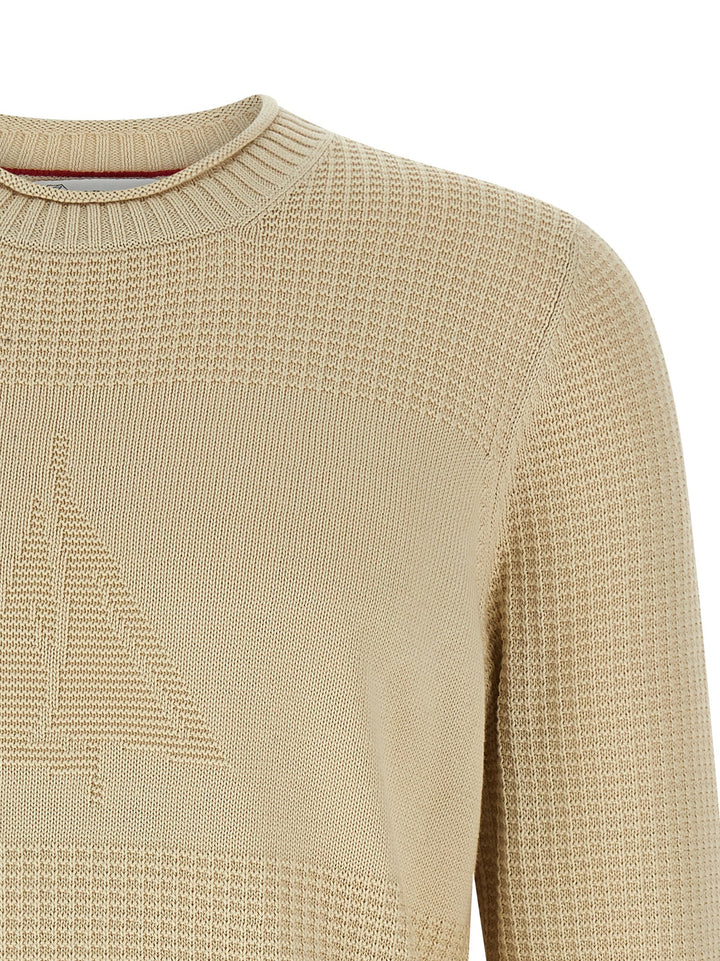 Brunello Cucinelli Waffle Stitch Cotton Sweater Sweaters and Cardigans - Beige | af3dc44c5d8cfb9f5ed255d2fbf24e77ab624211
