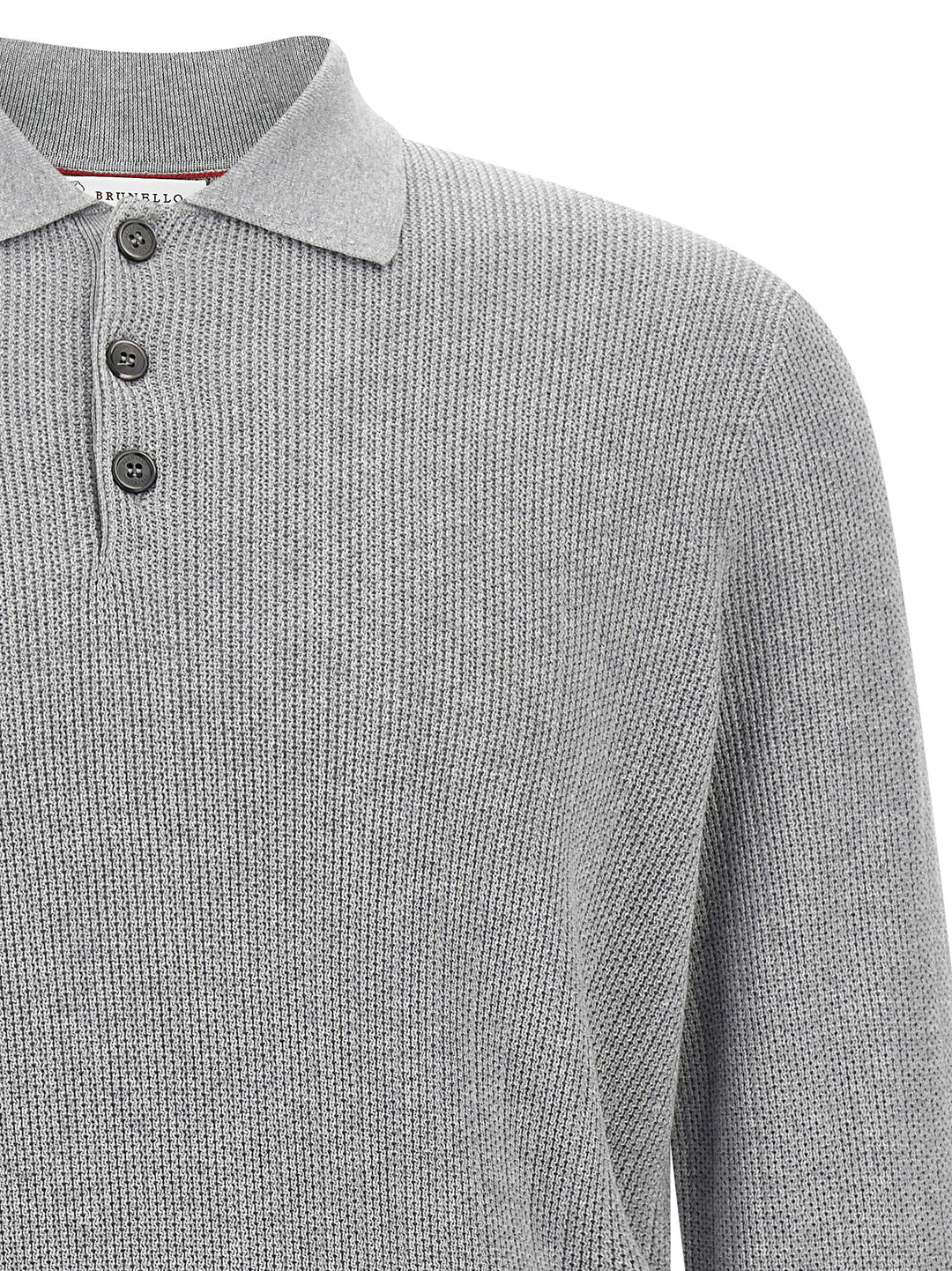 Brunello Cucinelli Honeycomb Cotton  Shirt Polo - Gray | 8a15879ccc04fedeee6d78750814ca0c61f9647a