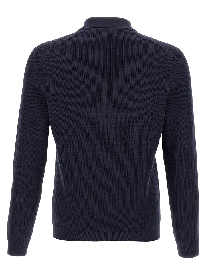 Brunello Cucinelli Crochet  Shirt Polo - Blue | 0fe198e2d1e523b82cbccef36d39b4efc9abf640