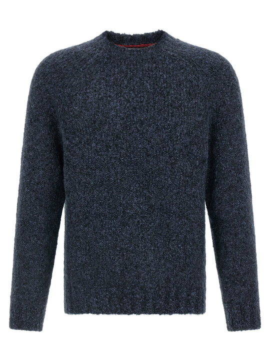 Buttoned Yarn Sweater Sweaters And Cardigans Blue