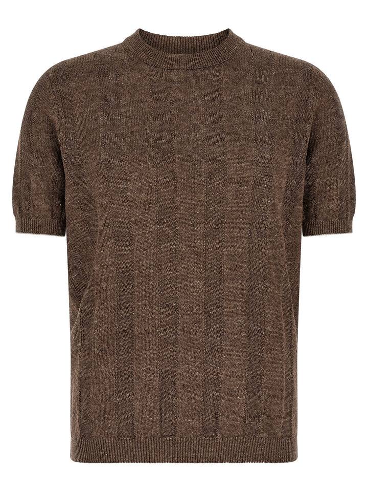 Brunello Cucinelli Linen Sweater Sweaters and Cardigans - Brown | 264278c130796de92fe260bc661522102bdf4b3f