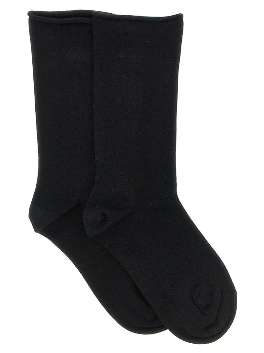 Sparkling Knit Socks Black