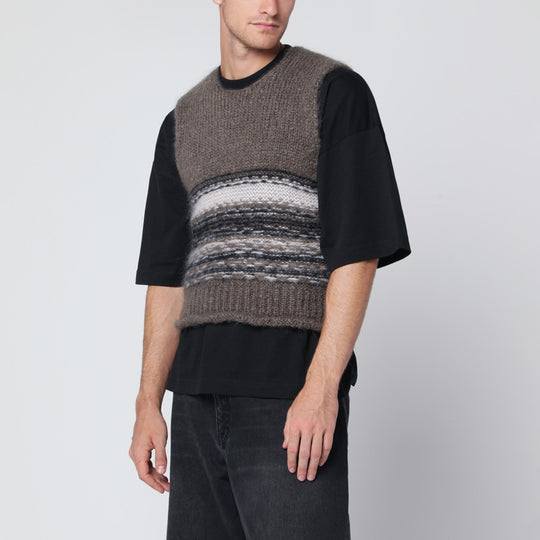 Brown Mohair And Wool Waistcoat