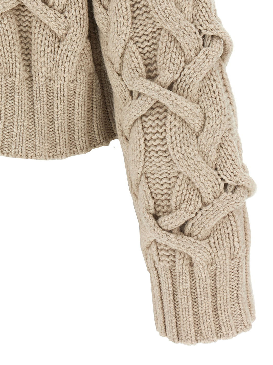 Brunello Cucinelli Braided Sweater Sweaters and Cardigans - Beige | b852803290c3fea3fdcb9c070880bcac4222f46e