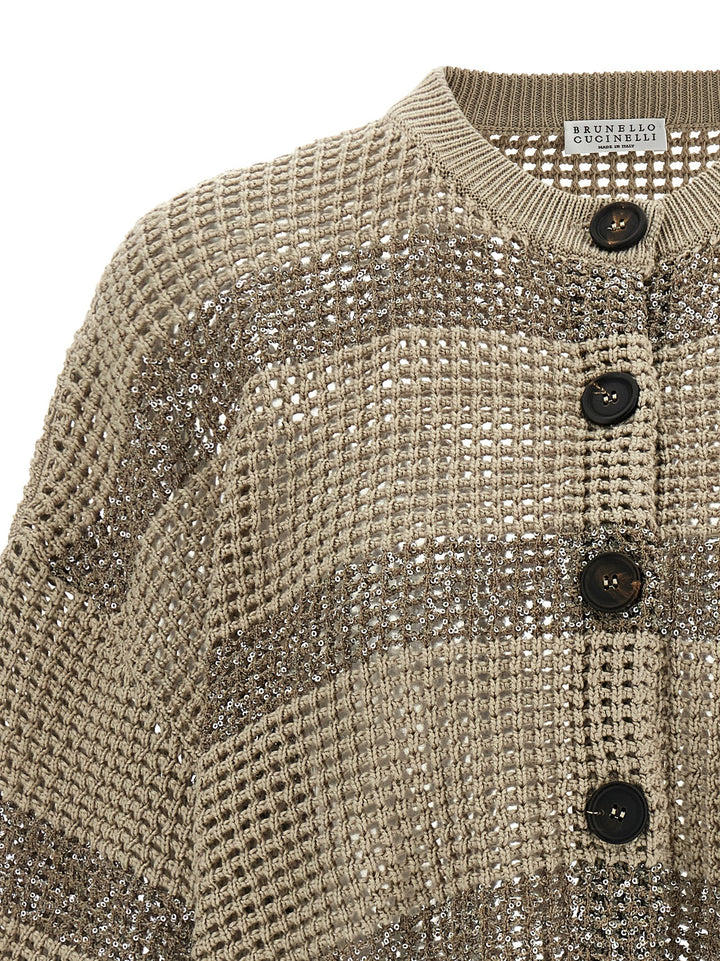 Brunello Cucinelli Dazzling Stripes Sweaters and Cardigans - Beige | 4c811bac81f003f1c05497a6ffb4b8e12900c8e4