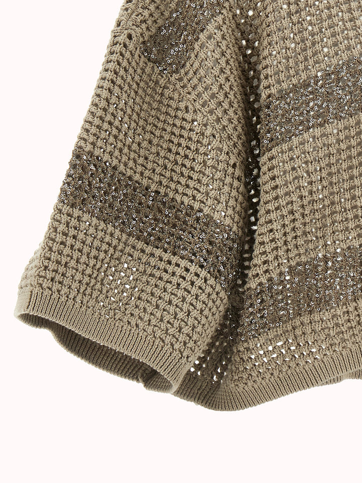 Brunello Cucinelli Dazzling Stripes Sweaters and Cardigans - Beige | 1236eef17b8005ac43fa7765bc2e03026d4b3992