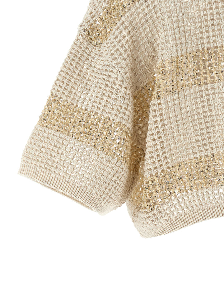 Brunello Cucinelli Crop Sweaters and Cardigans - Beige | daa56689ed09c6e7ebbf291b0e0a2d4a55cffab3