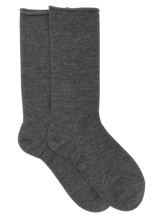 Cashmere Knit Socks Gray
