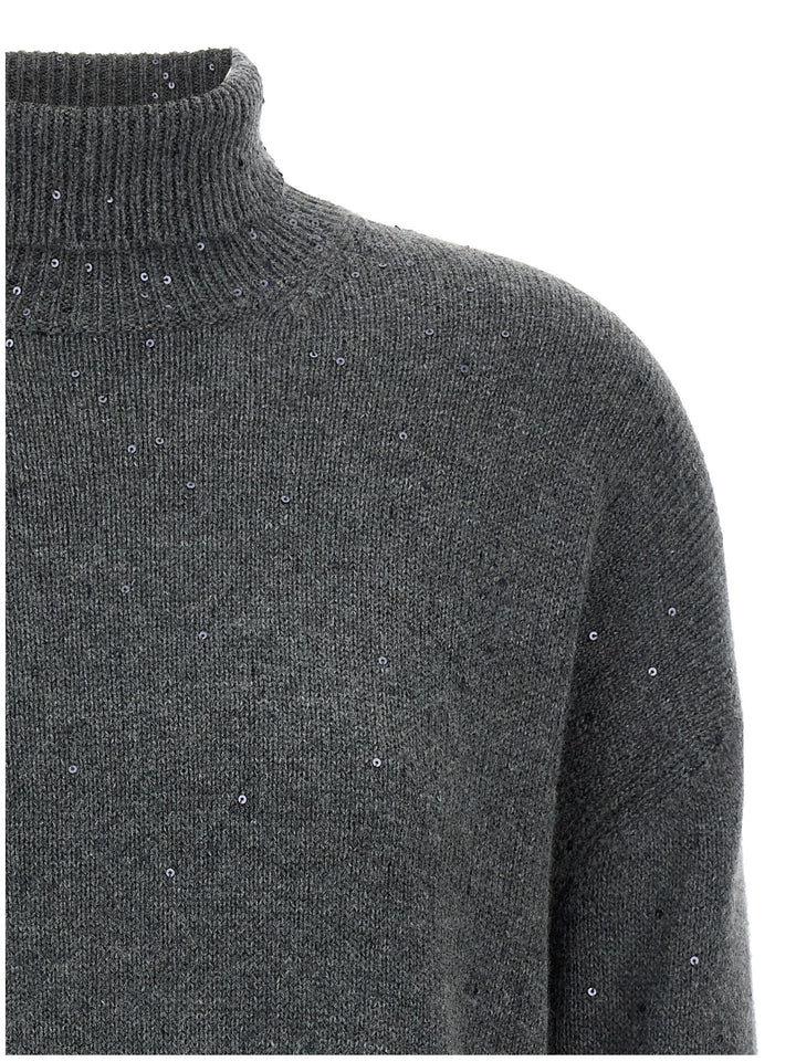 Brunello Cucinelli Sequin Sweater Sweaters and Cardigans - Gray | 1dfb4fe1154dbc4ccb38f72eaa17ab5e91cbcf75